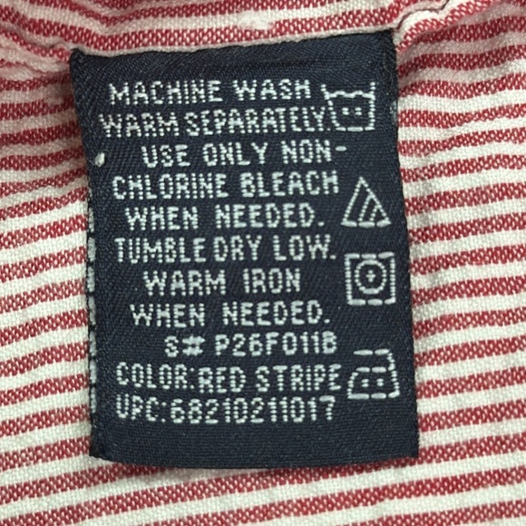 Puritan Cotton Red/White Striped Button Sown Casual Shirt 2XL (50/52) - Picture 6 of 6